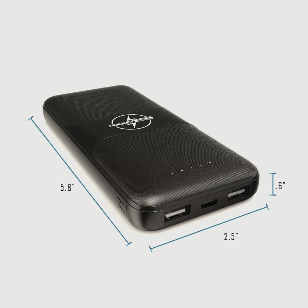 Pocket Juice Wireless Pro, 10,000mAh Portable Power Bank with Wireless Charging